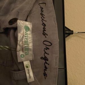 Cute Aventura corduroy skirt with 7 buttons down the front. Organic cotton